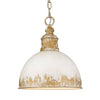 Darla Rustic Gold Medium Pendant with Beige Shade