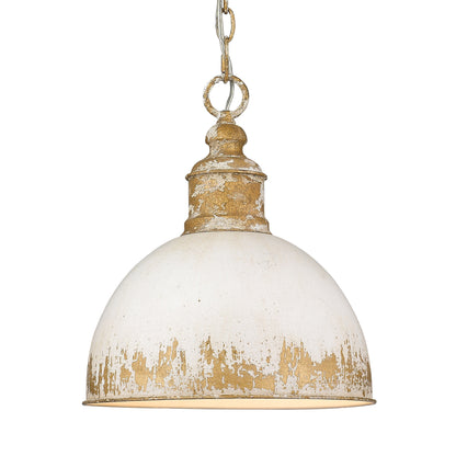 Darla Rustic Gold Medium Pendant with Beige Shade