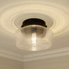 Emmons Traditional Black Flush Mount with Clear Shade