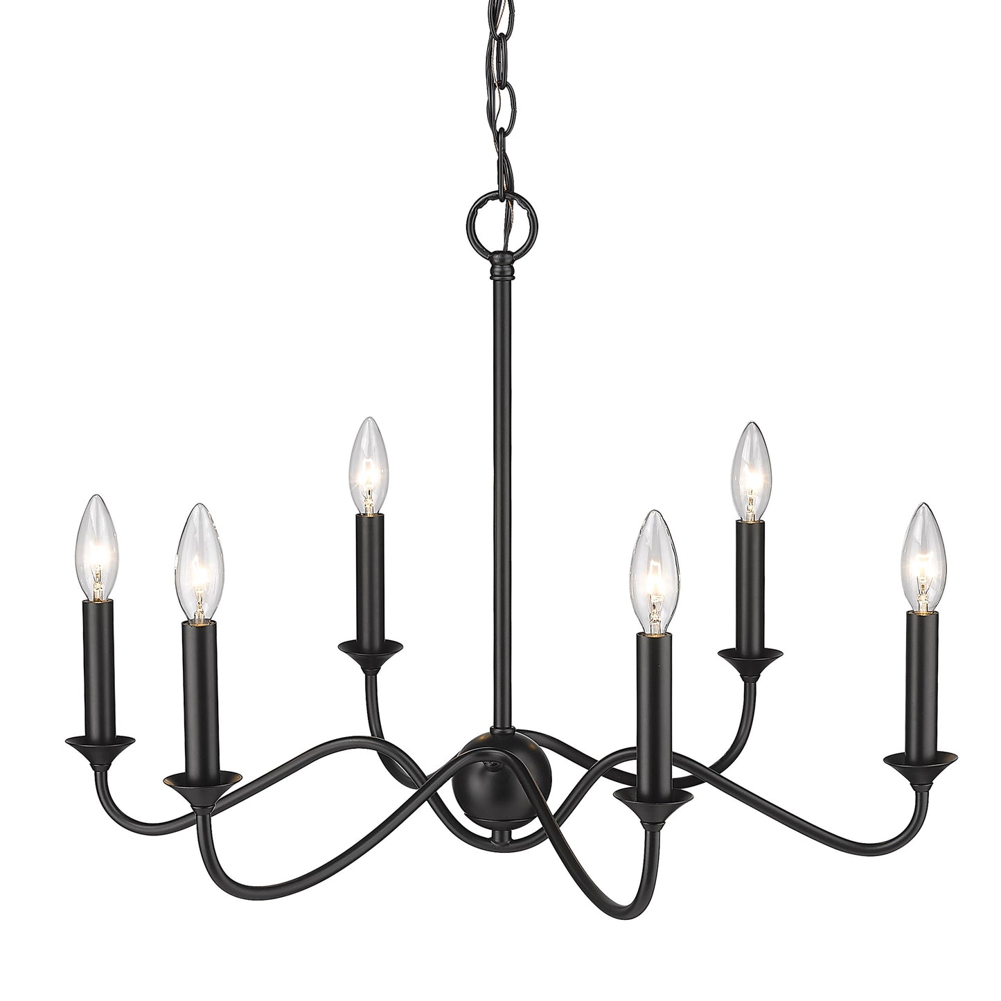 Tanner Traditional Black 6 Light Chandelier