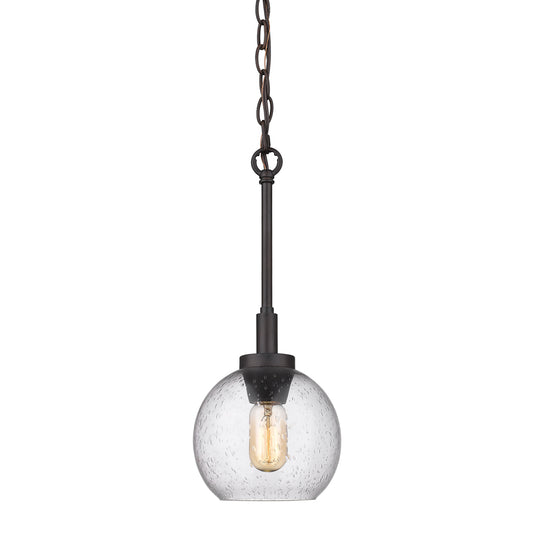 Garrick Rustic Bronze Mini Pendant with Clear Shade