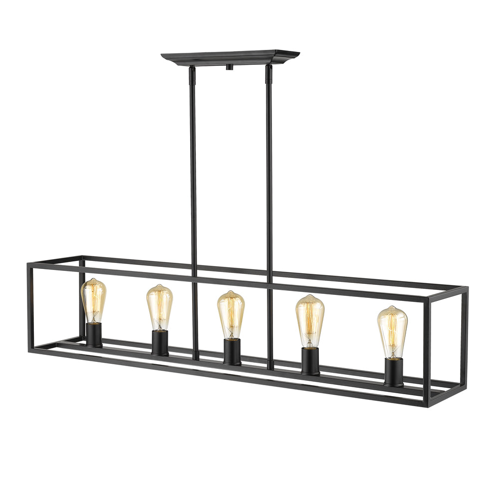 Samson Transitional Black 5 Light Linear Pendant