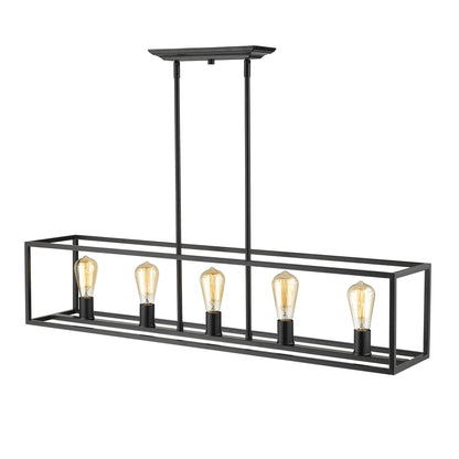 Samson Transitional Black 5 Light Linear Pendant