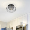 Emmons Traditional Black Flush Mount with Clear Shade