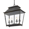 Ross Traditional Black 4 Light Pendant Lantern with Clear Shade