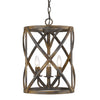 Amadeus Rustic Black 3 Light Pendant with Black Shade