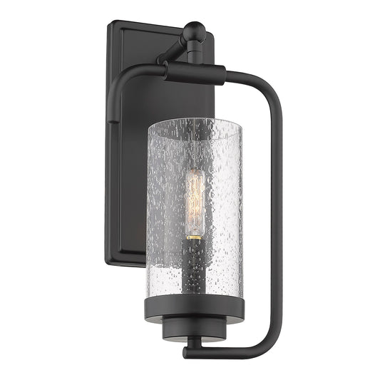 Vann Transitional Black Wall Sconce with Clear Shade